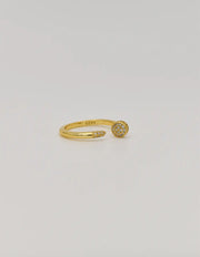 Close-up of pavé stone tips on dual-tone rings