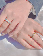 silver baguette cut adjustable promise ring for women in Canada