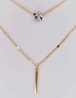 Waterproof gold chain necklace featuring vertical bar