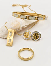 dainty gold bar necklace with matching earrings and ring, montreal minimalist jewelry gift for her jewelry canada black friday