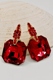 gold crystal_luxe_hypoallergenic_earrings with champagne square gem and sparkling top accent – hypoallergenic earrings Canada gift for her