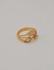 crystal wave crossover wedding ring gold for women Canada