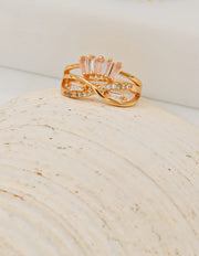 crystal wave crossover wedding ring gold for women Canada