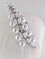 Side view of pearl vine ring in silver – bridal or statement piece