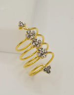 Silver heart eternity ring resting on a white surface, showcasing its delicate pavé details