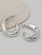 shiny silver earrings crescent hoop style gift for her jewelry canada