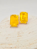 yellow_gemstone_stud_earrings_gold_frame_bold_canadian_jewellery