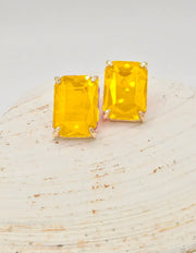 yellow_gemstone_stud_earrings_gold_frame_bold_canadian_jewellery