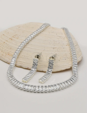 radiant elegance silver jewelry set baguette necklace with earrings clean girl jewelry 2025 tiktok viral necklaces canada