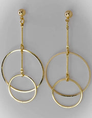 Shiny gold double hoop earrings with a smooth finish, ideal for everyday outfits.

