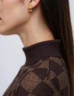 Triple curve huggie earrings in waterproof finish