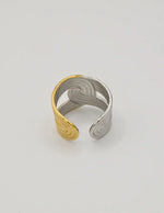 two_tone_adjustable_ring_top_open_design_goden_and_silver_minimalist_ring_for_women_canadian_fashion