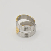 two tone adjustable ring – women’s modern dual color jewelery